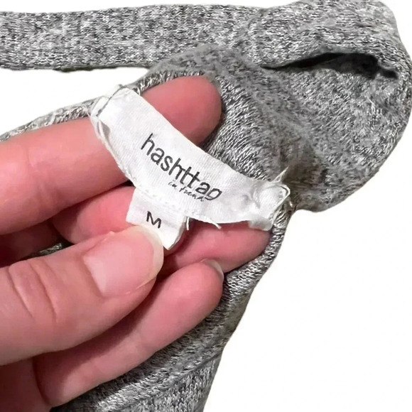 Hashttag In Trend Gray Wide Leg Knit Jumpsuit M - Picture 4 of 4